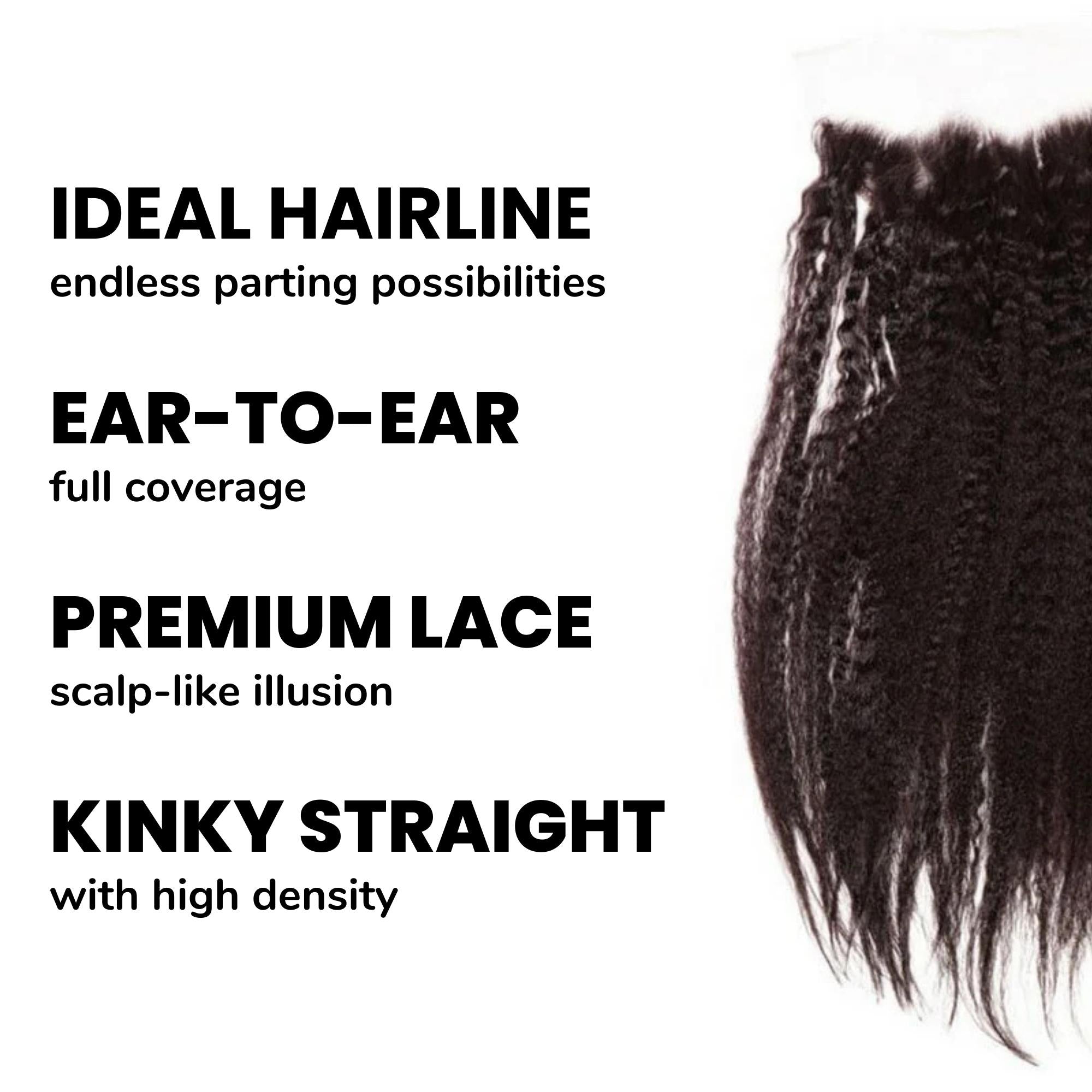 Kinky Straight 13x4 Transparent Lace Human Hair Frontal Private Label
