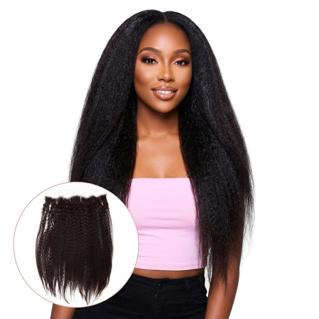 Kinky Straight 13x4 Transparent Lace Human Hair Frontal Private Label