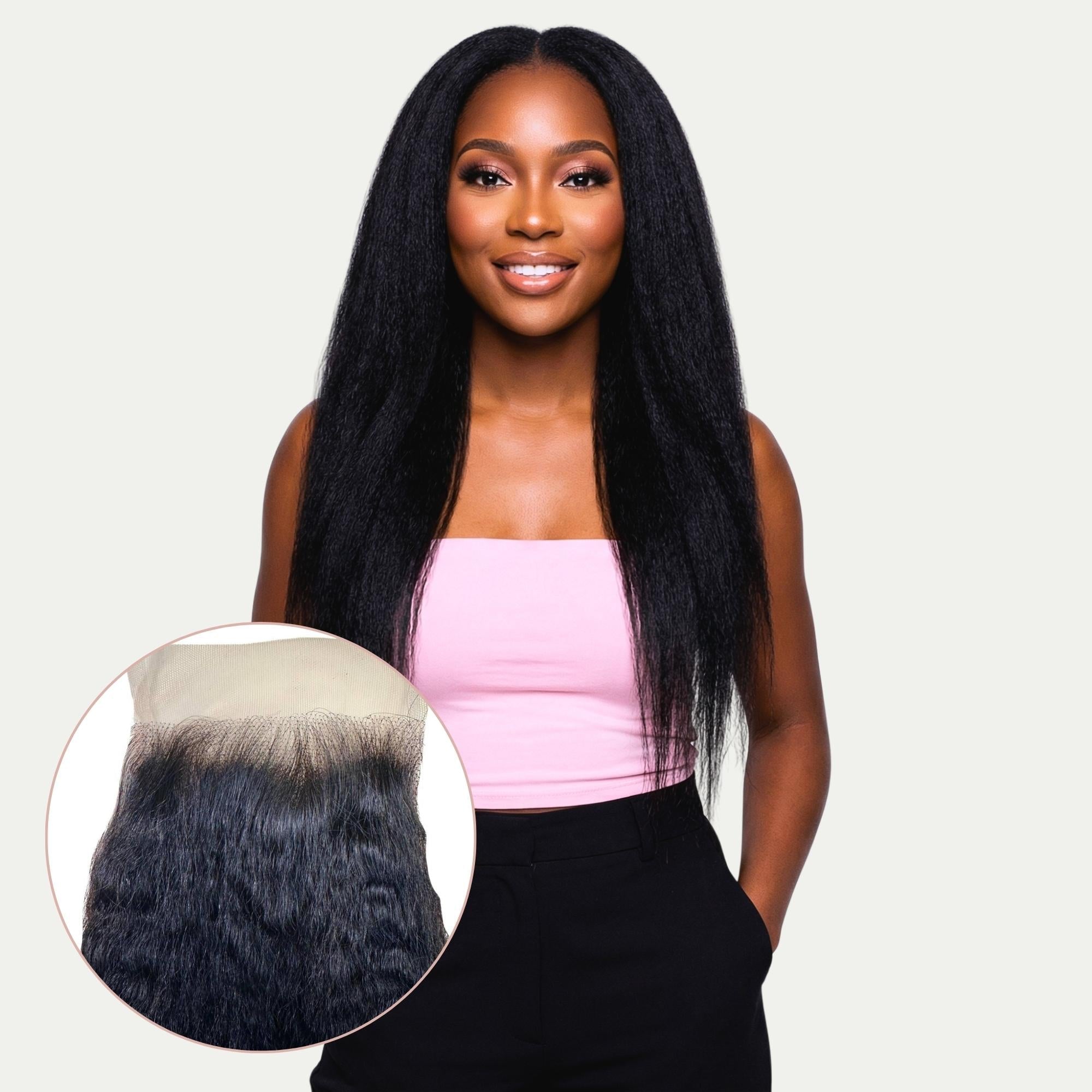 Kinky Straight 4x4 Transparent Lace Human Hair Closure Private Label