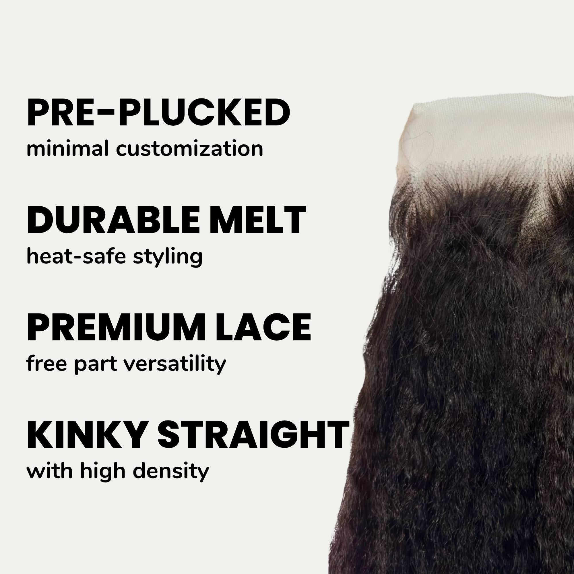 Kinky Straight 7x7 HD Lace Human Hair Closure Private Label