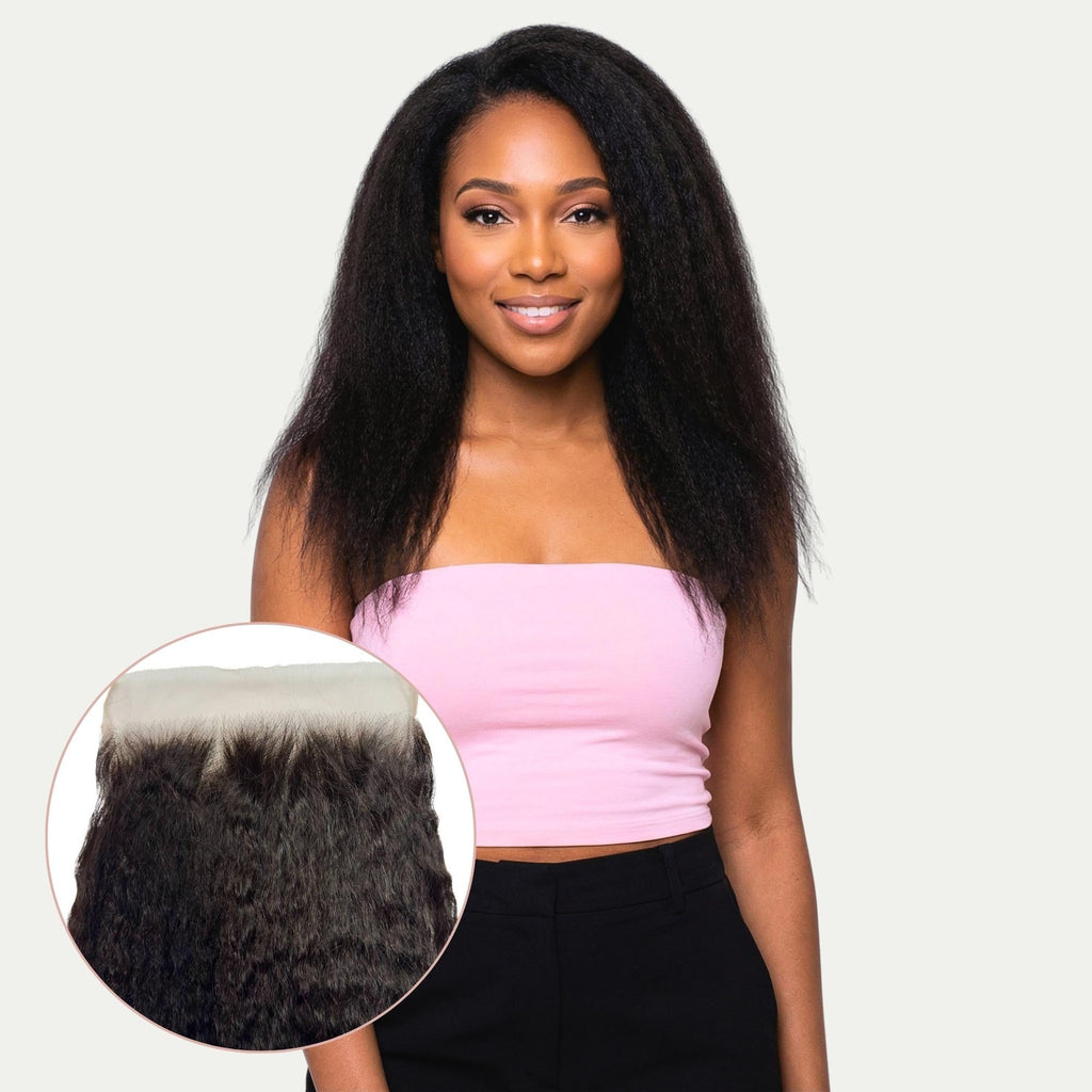 Kinky Straight 7x7 HD Lace Human Hair Closure Private Label