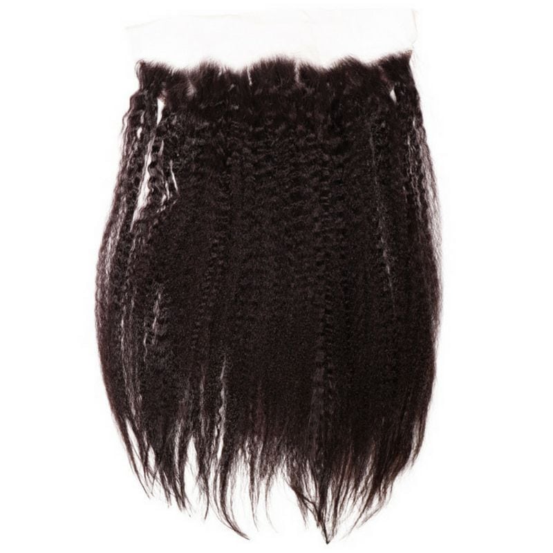 Kinky Straight 13x4 Transparent Lace Human Hair Frontal Private Label