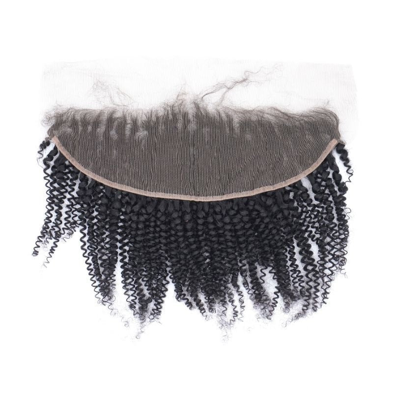 Afro Kinky Curly 13x4 Transparent Lace Human Hair Frontal Private Label