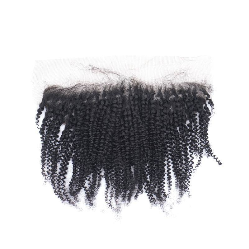 Afro Kinky Curly 13x4 Transparent Lace Human Hair Frontal Private Label