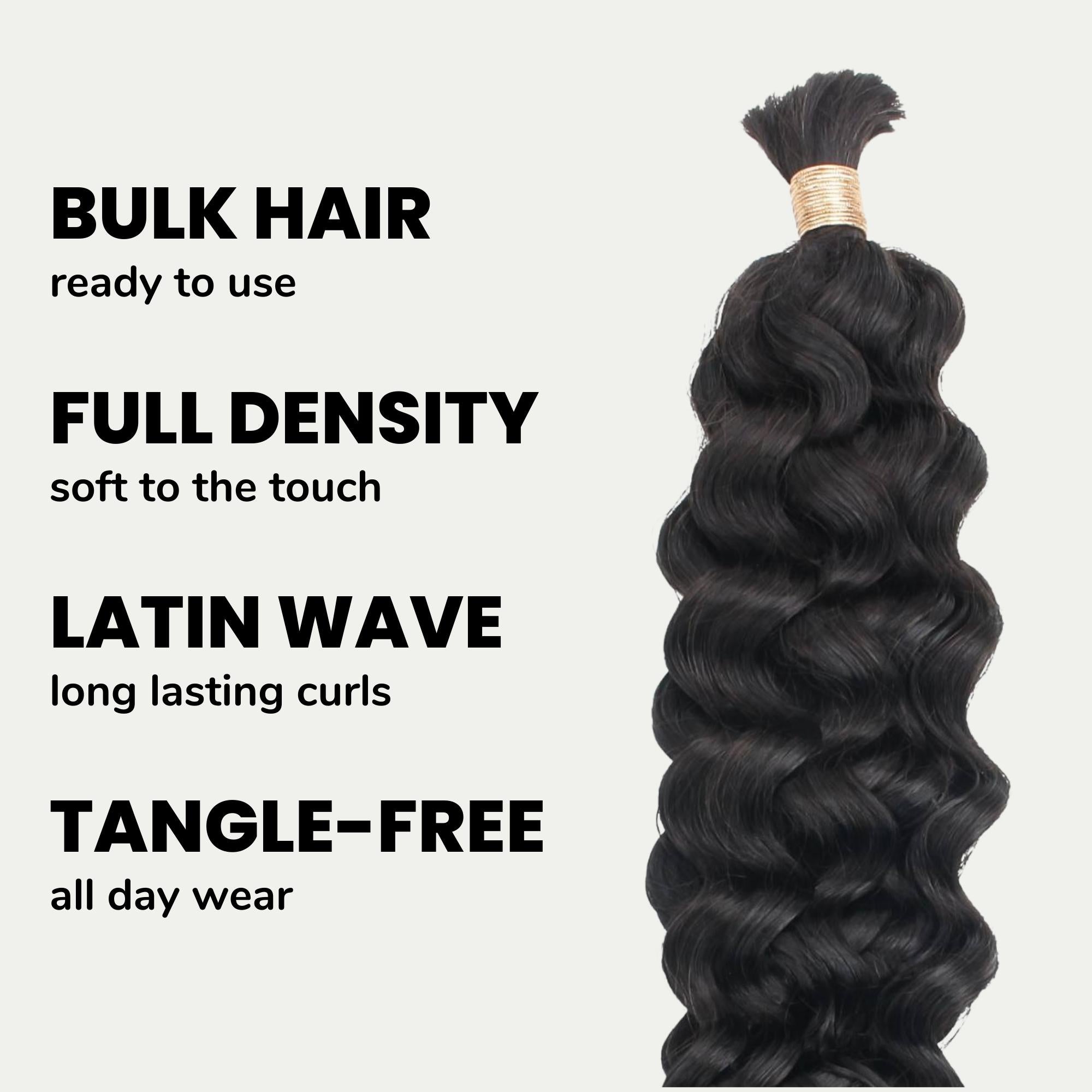 Latin Wave Bulk 100% Human Braiding Hair Private Label