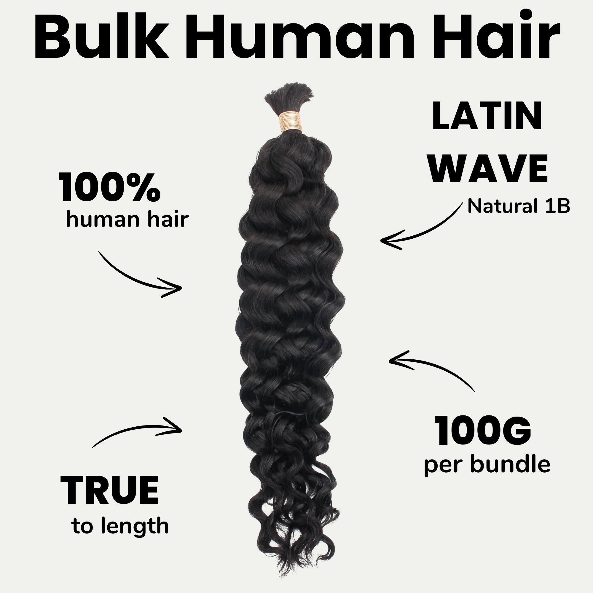 Latin Wave Bulk 100% Human Braiding Hair Private Label