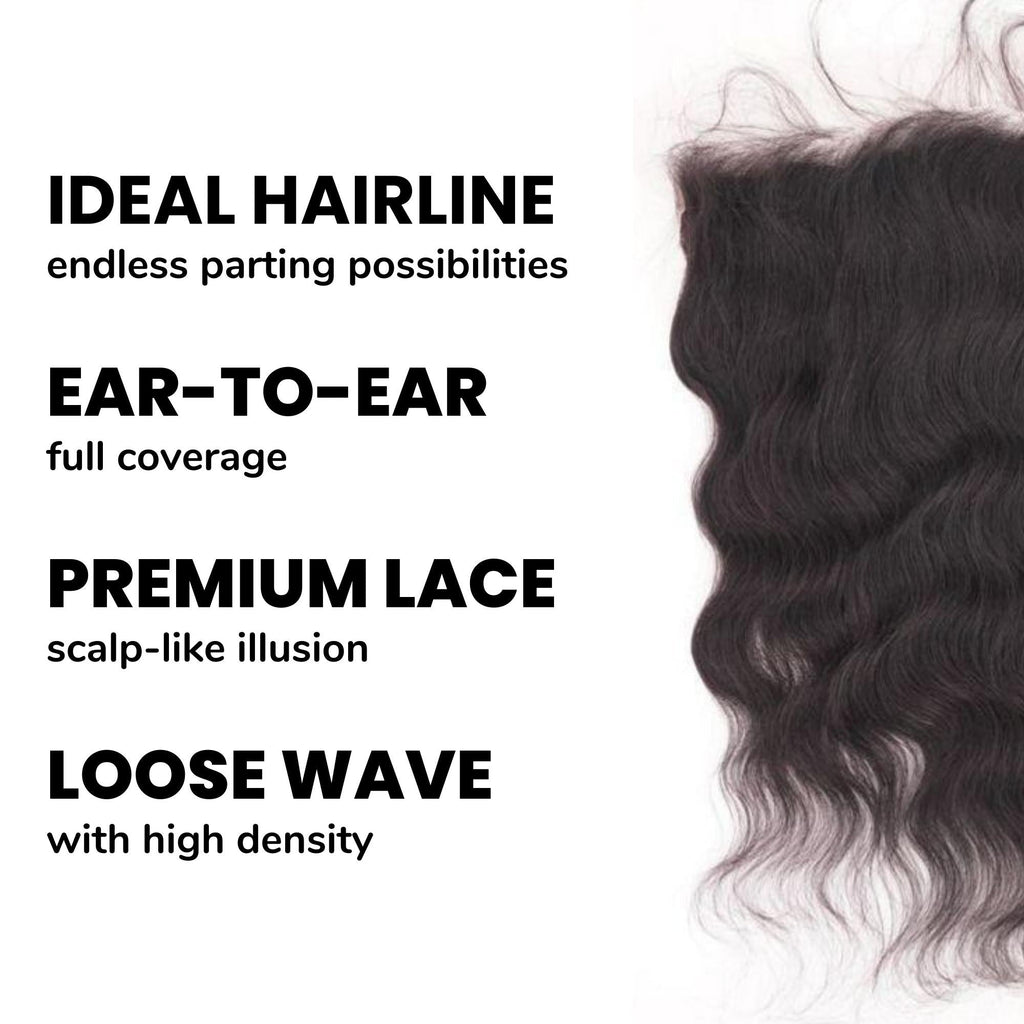 Loose Wave 13x4 HD Lace Human Hair Frontal Private Label