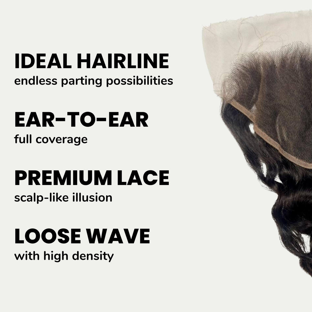 Loose Wave 13x6 HD Lace Human Hair Frontal Private Label