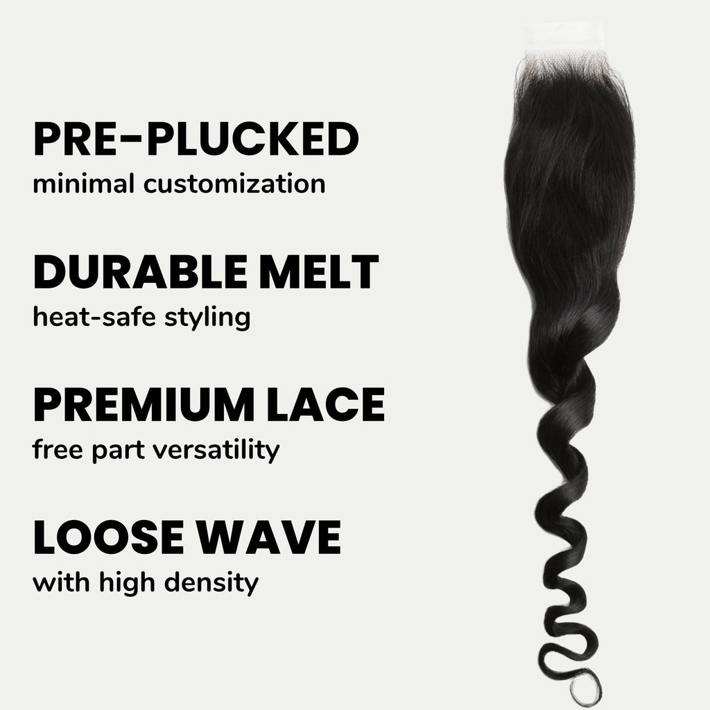 Loose Wave 2x6 HD Lace Human Hair Closure Private Label