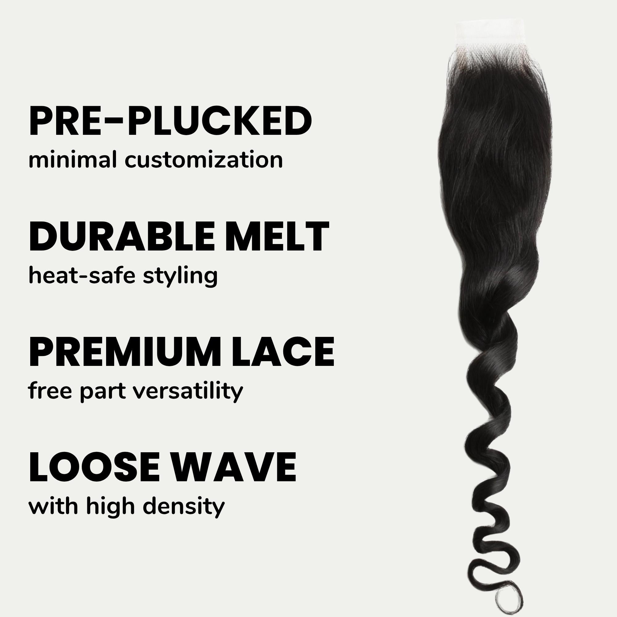 Loose Wave 2x6 HD Lace Human Hair Closure Private Label
