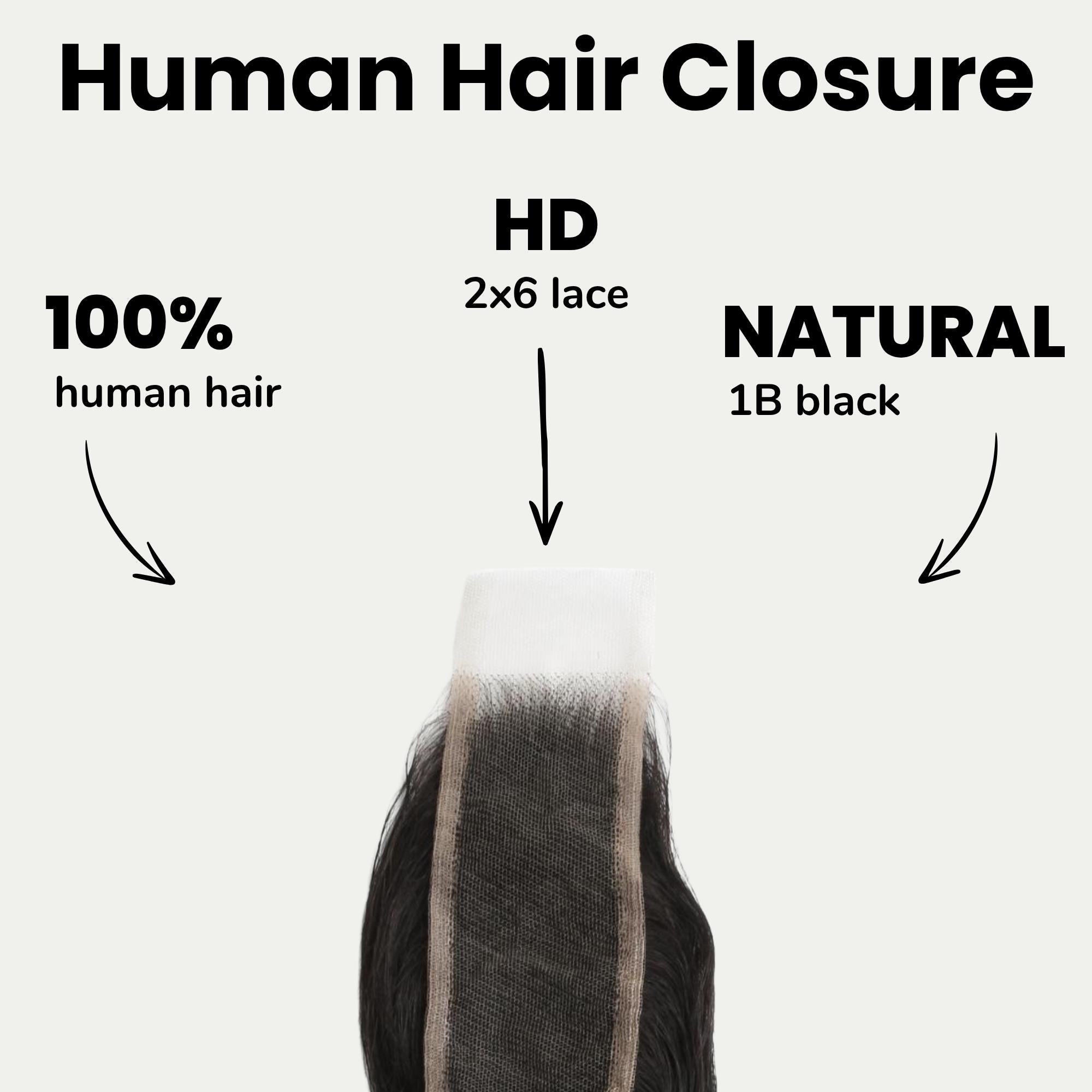 Loose Wave 2x6 HD Lace Human Hair Closure Private Label