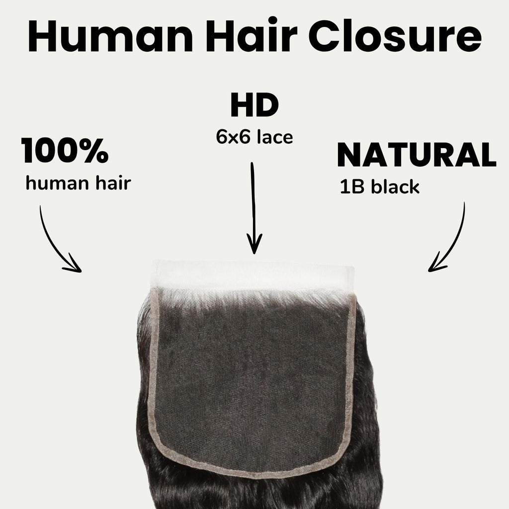 Loose Wave 6x6 HD Lace Human Hair Closure Private Label
