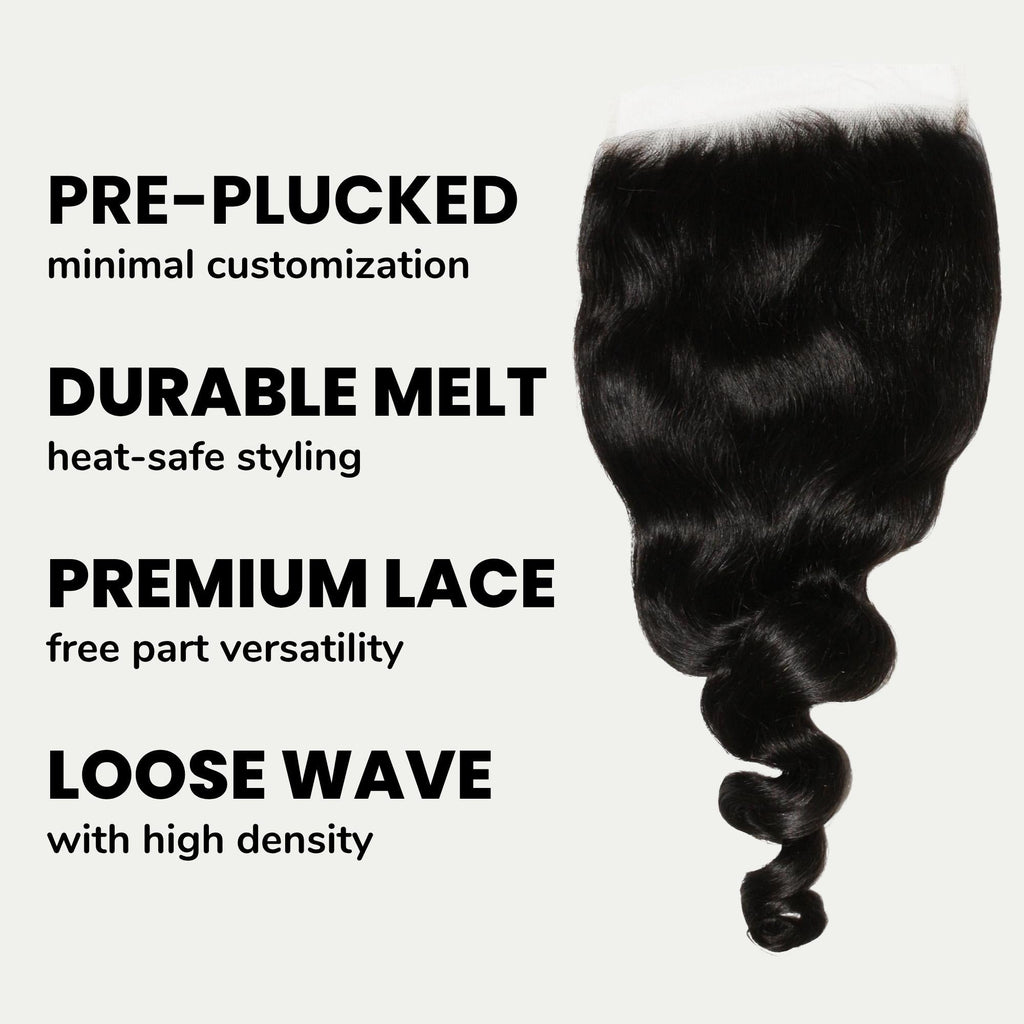 Loose Wave 7x7 HD Lace Human Hair Closure Private Label