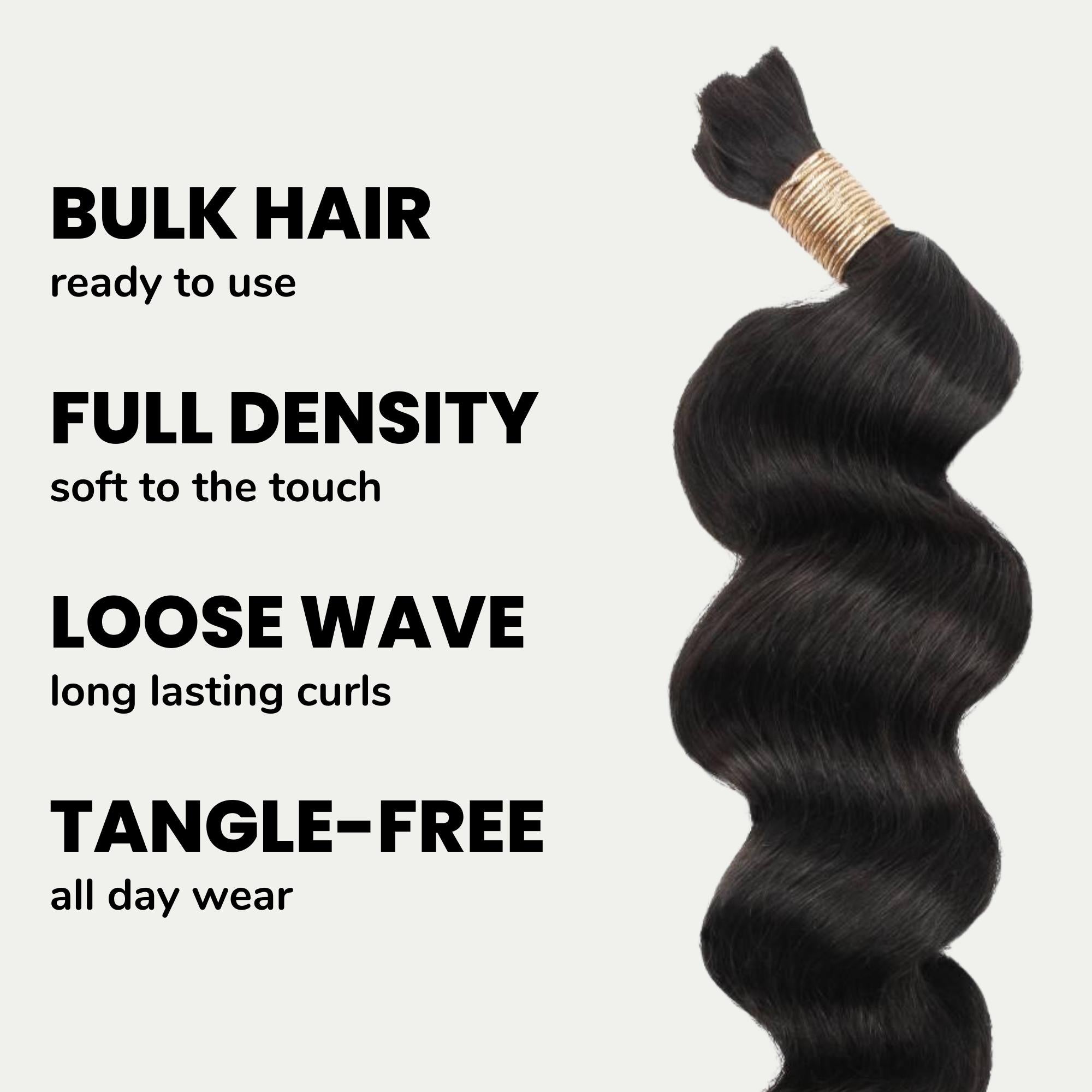 Loose Wave Bulk 100% Human Braiding Hair Private Label