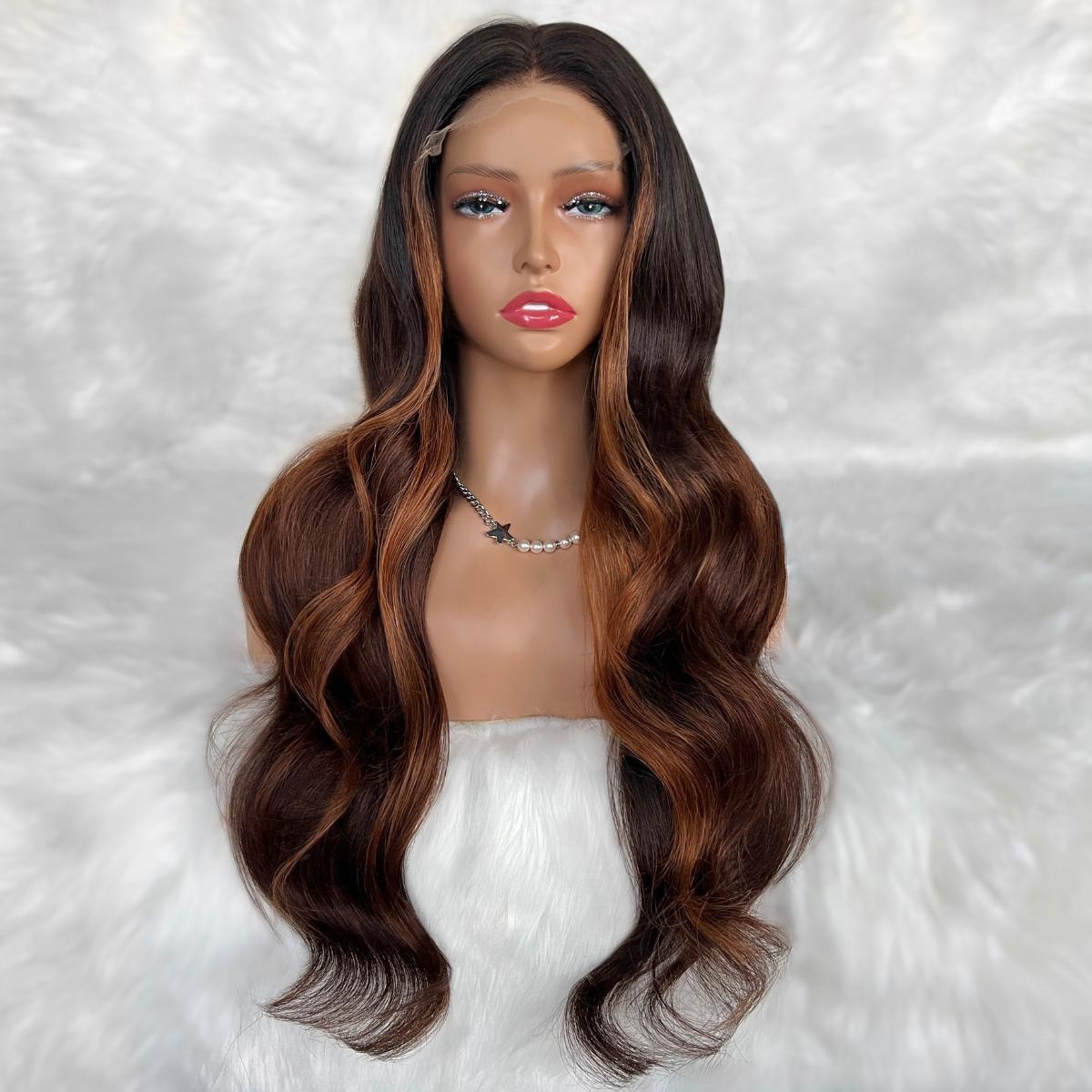 Raw Luscious Glueless 5x5 HD Lace Professionally Colored 100% Human Hair Closure Wig Private Label