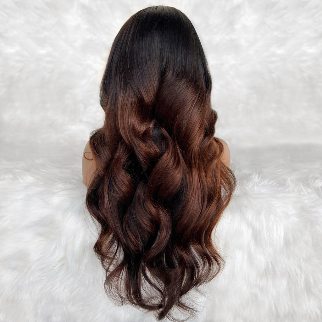 Raw Luscious Glueless 5x5 HD Lace Professionally Colored 100% Human Hair Closure Wig Private Label