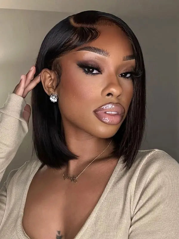 The Luxe Bob -Blunt Cut 8x6 Bob Wigs Straight Short Hair Ready To Wear Lace Front Wig The Hair Plug