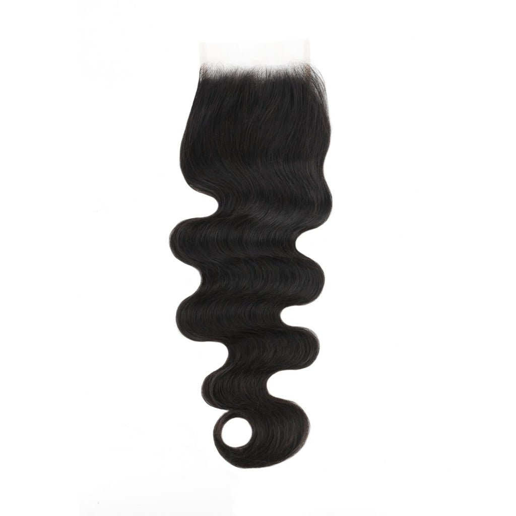 Malaysian Body Wave 4x4 Transparent Lace Human Hair Closure Private Label