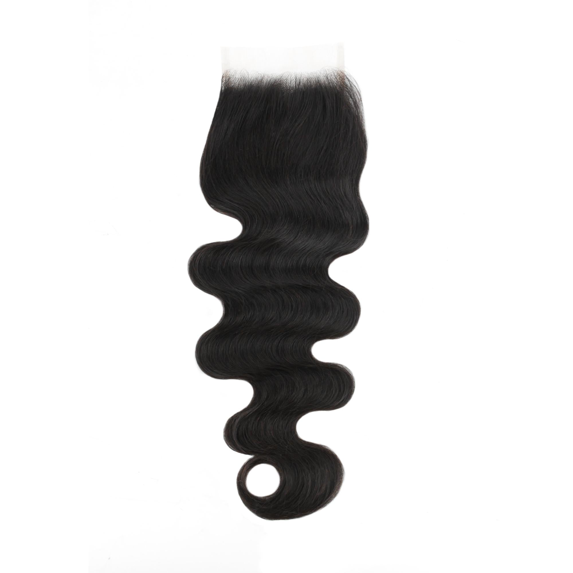 Malaysian Body Wave 4x4 Transparent Lace Human Hair Closure Private Label