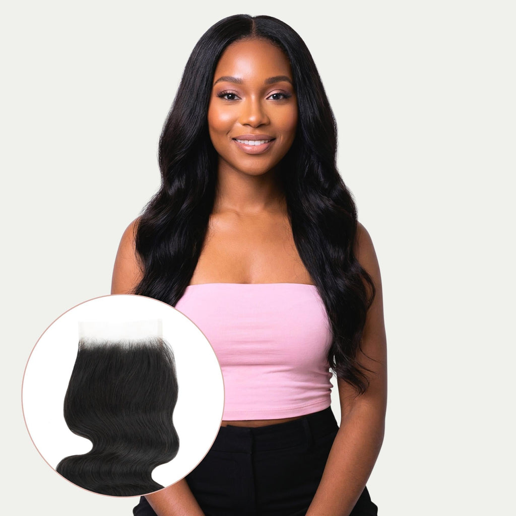 Malaysian Body Wave 4x4 Transparent Lace Human Hair Closure Private Label