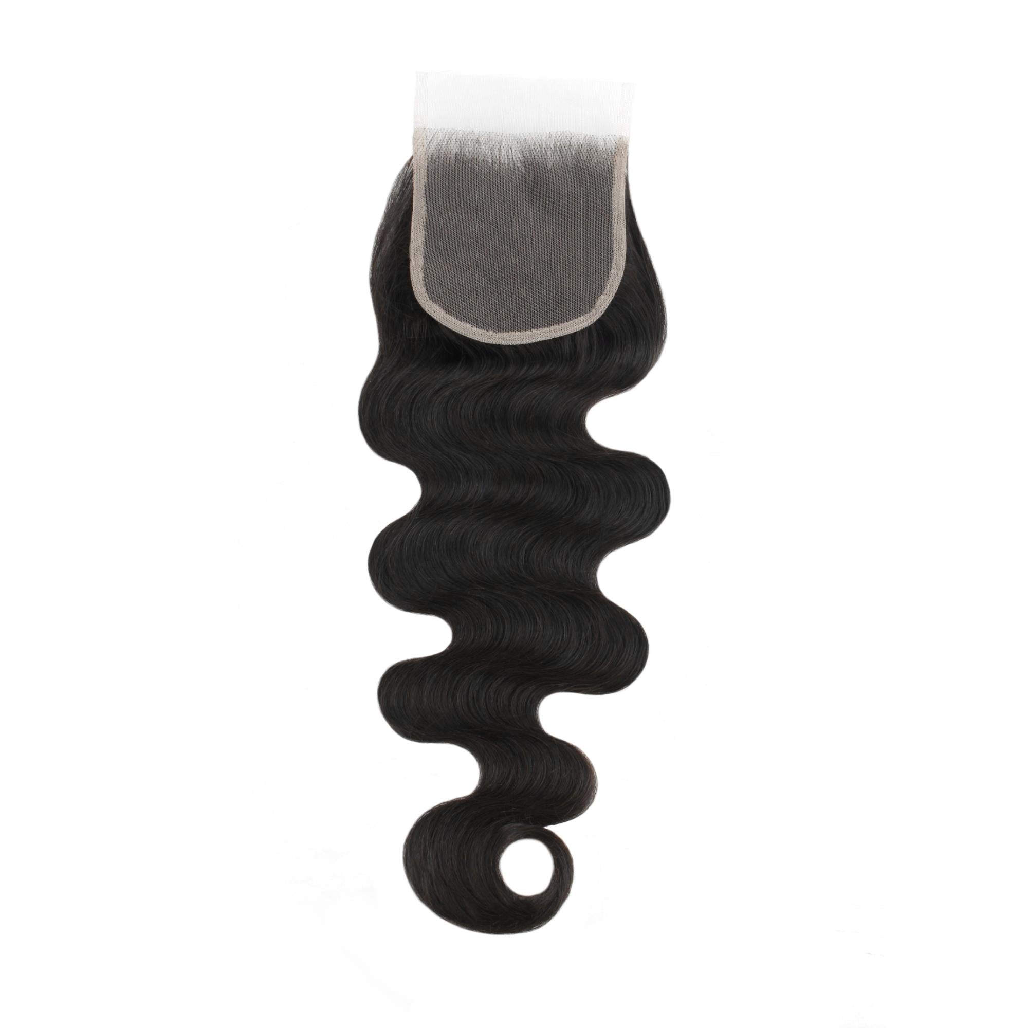 Malaysian Body Wave 4x4 Transparent Lace Human Hair Closure Private Label
