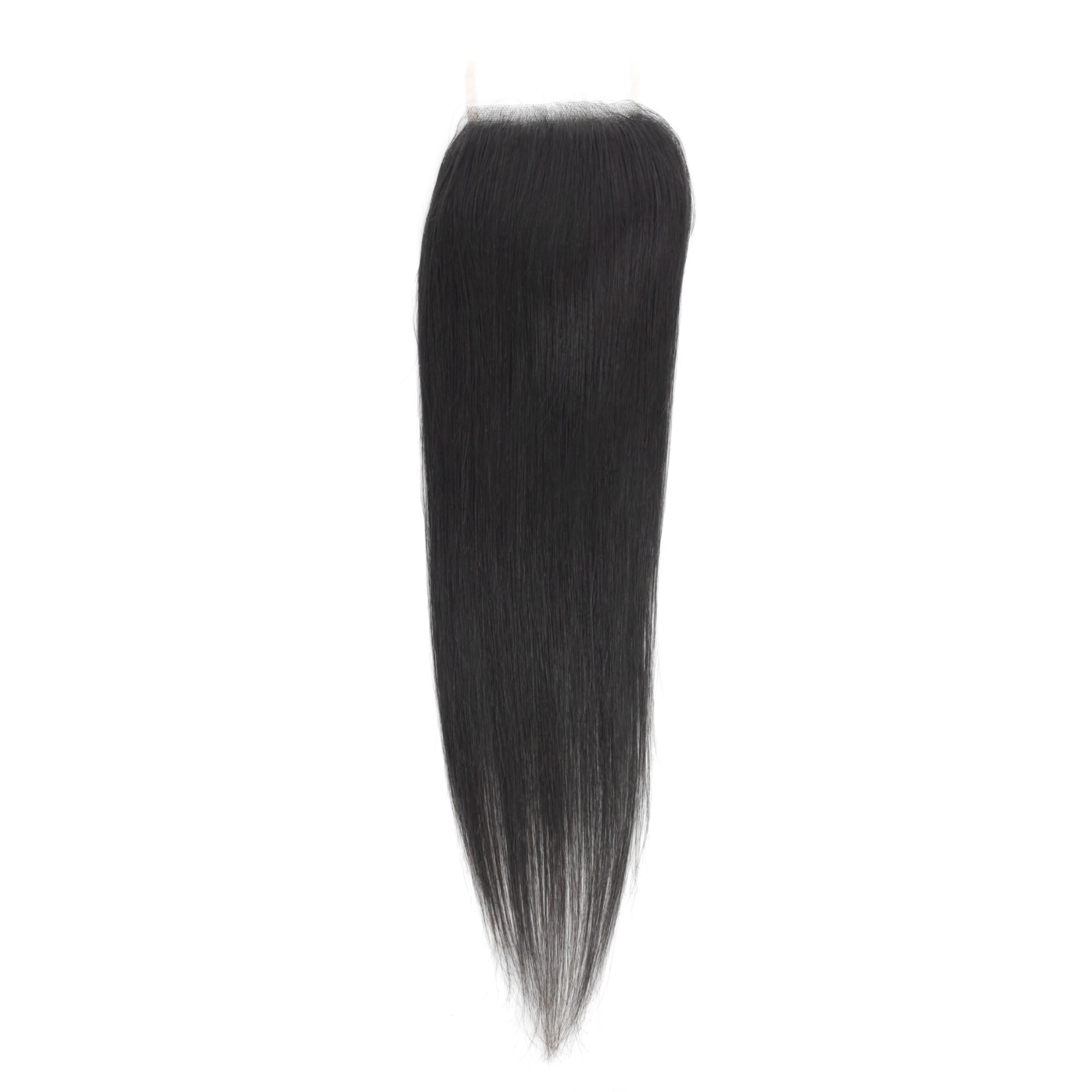 Malaysian Straight 4x4 Transparent Lace Human Hair Closure Private Label