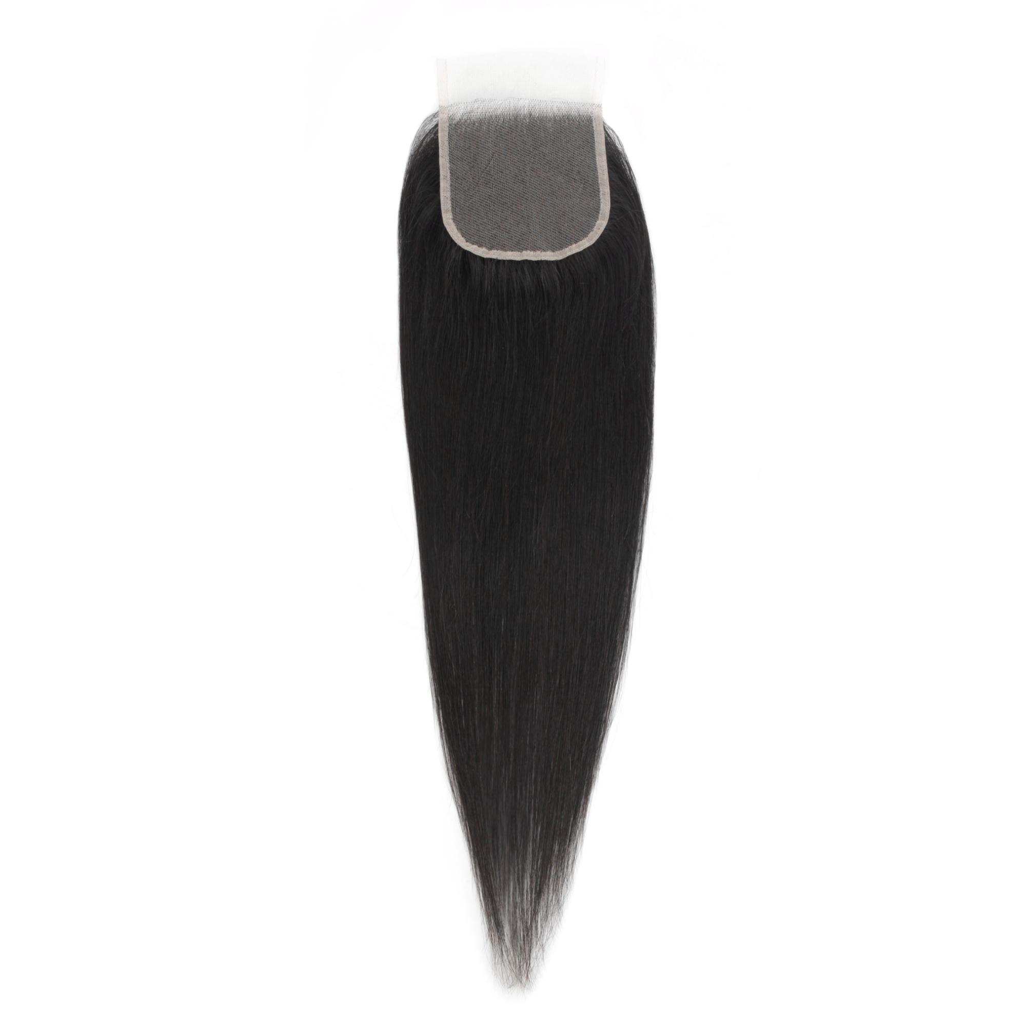 Malaysian Straight 4x4 Transparent Lace Human Hair Closure Private Label