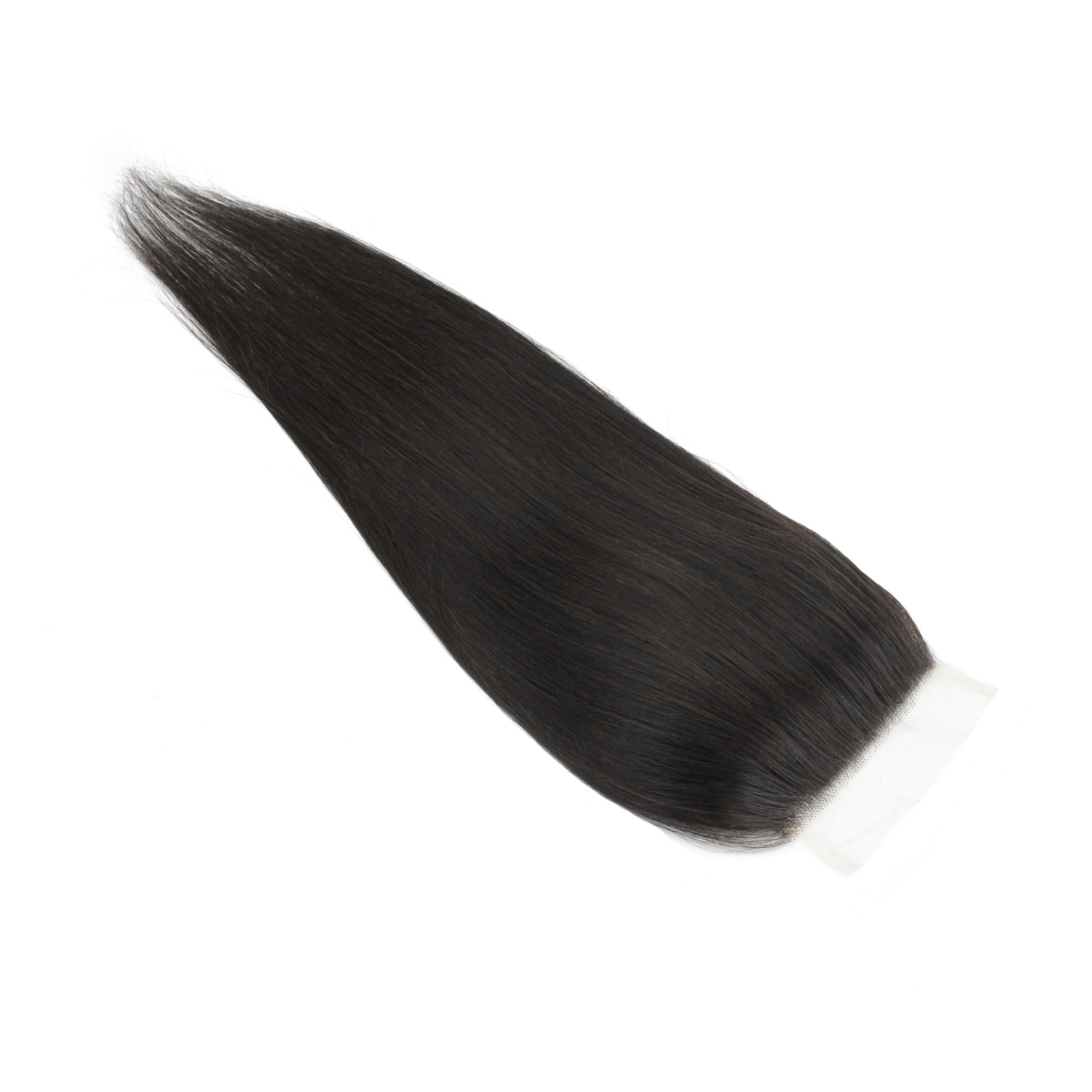 Malaysian Straight 4x4 Transparent Lace Human Hair Closure Private Label