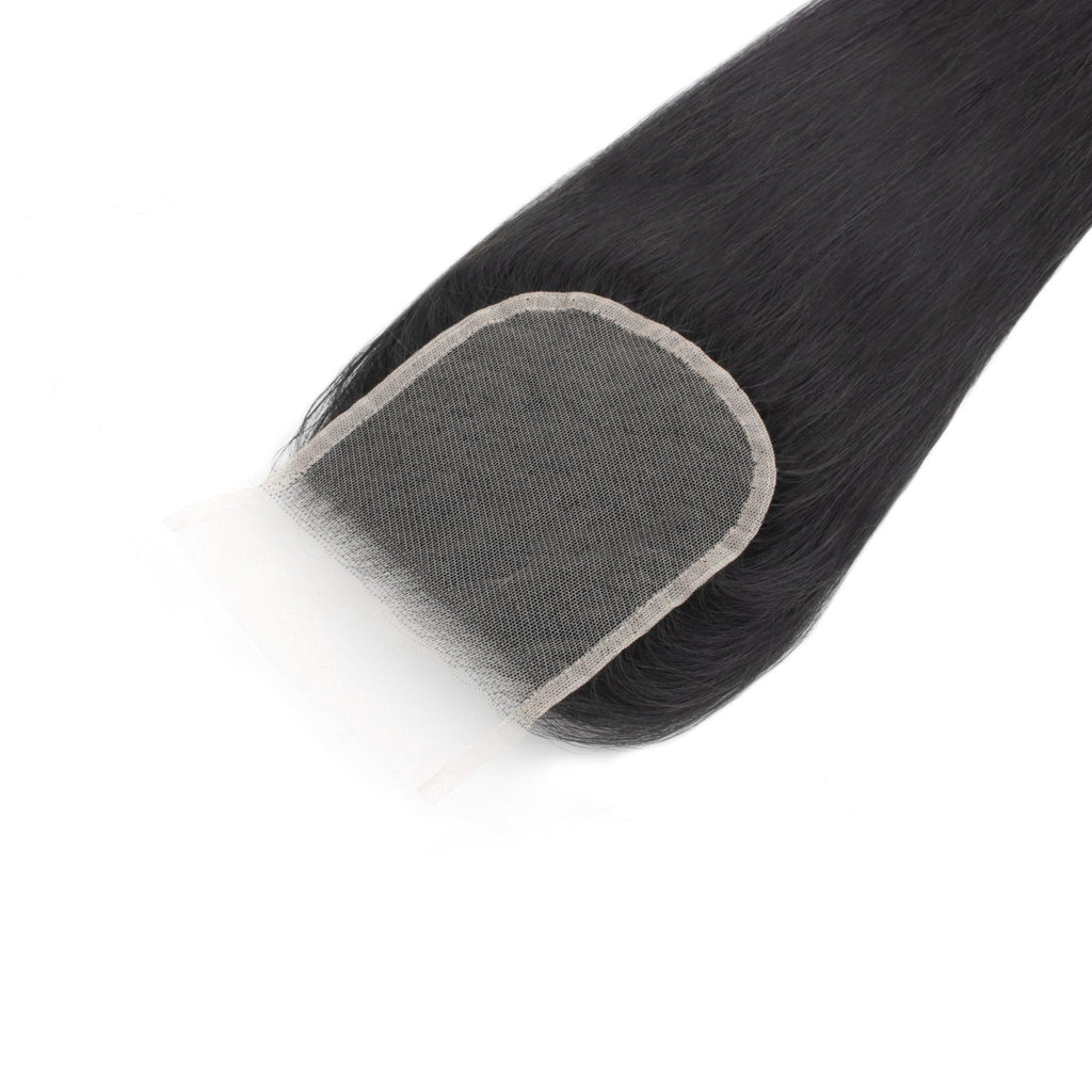 Malaysian Straight 4x4 Transparent Lace Human Hair Closure Private Label