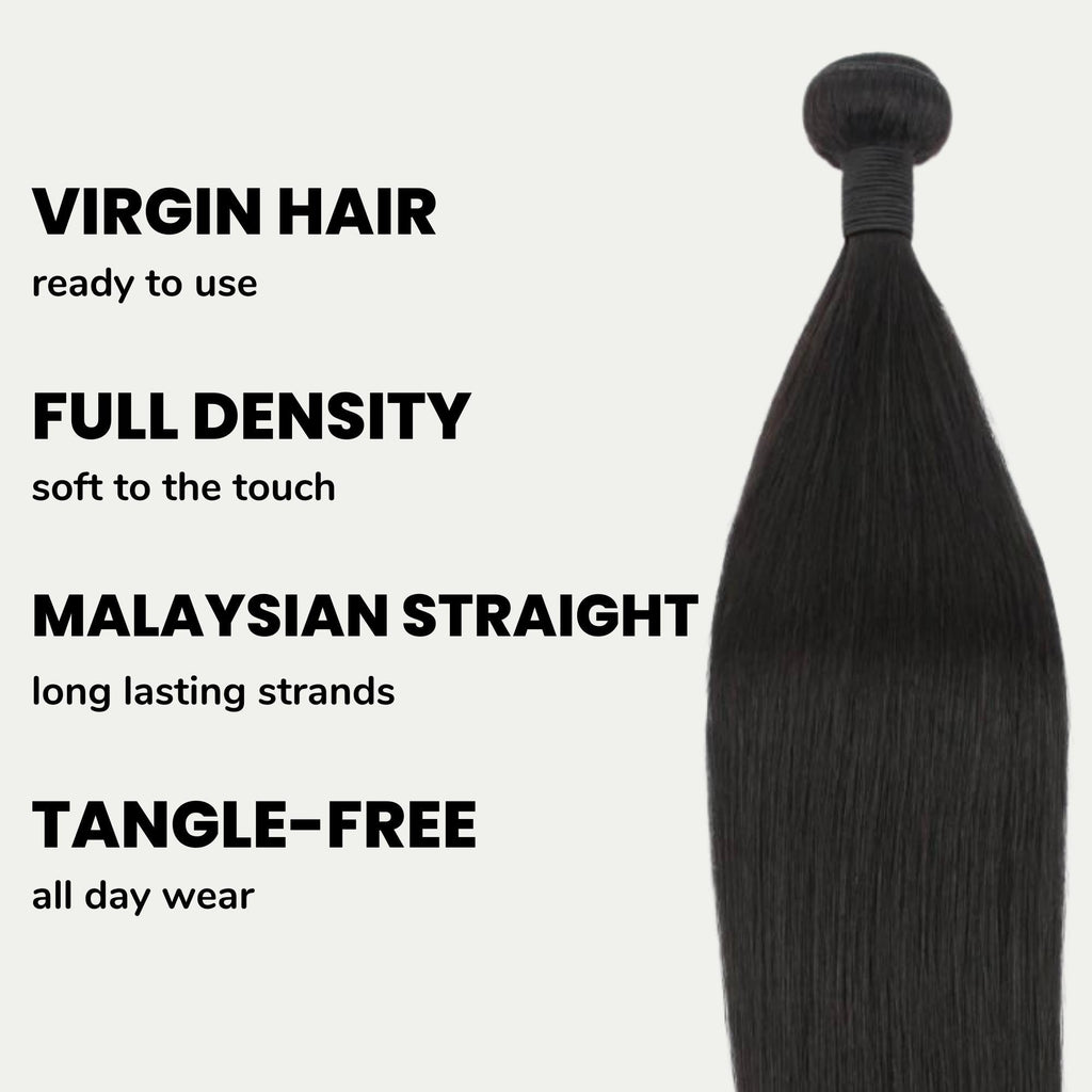 Malaysian Straight 100% Human Hair Bundles Private Label