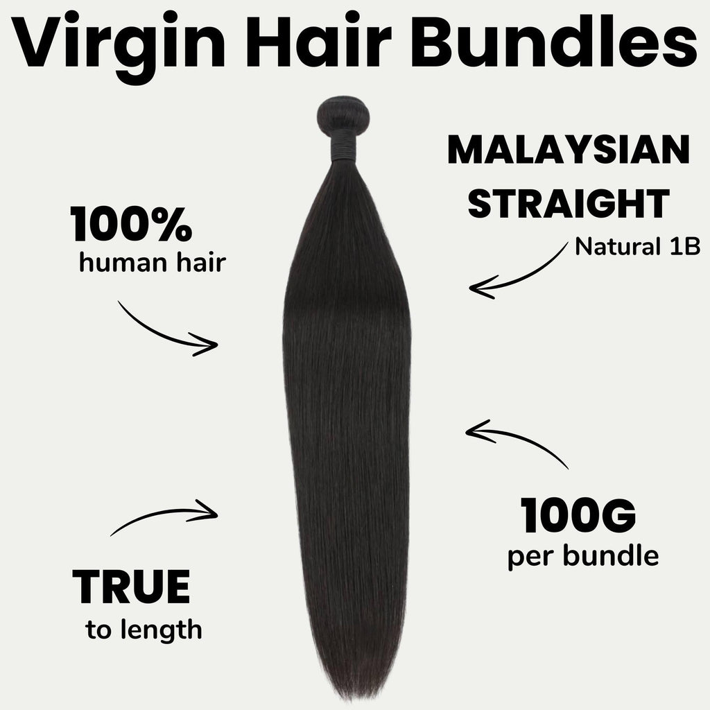 Malaysian Straight 100% Human Hair Bundles Private Label