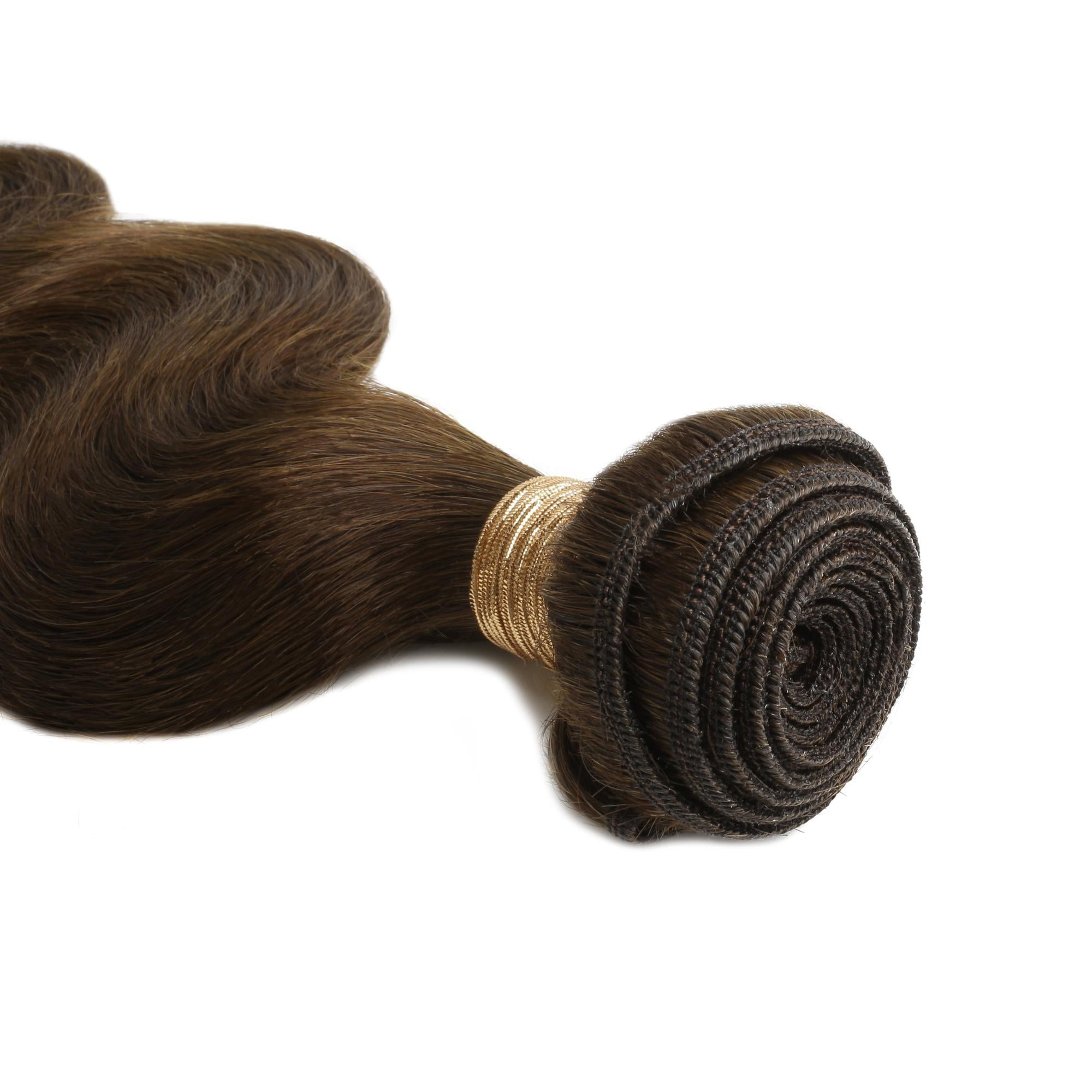 "Medium Brown Body Wave 100% Human Hair Bundle — front view"