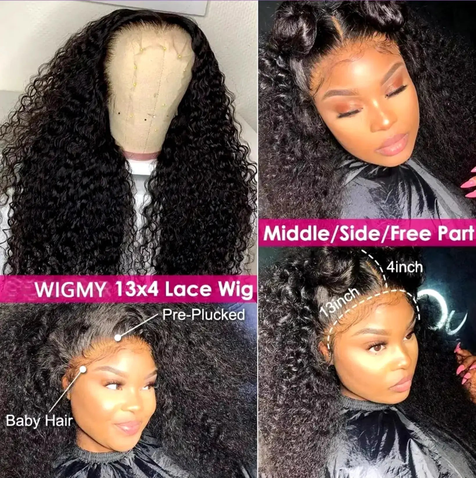 Mongolian | Kinky Curly | Human Hair | Lace Front | Lace Closure Wig Luxegan