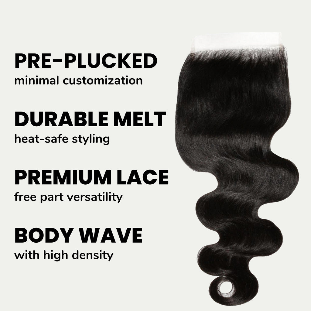 Raw Body Wave 5x5 HD Lace Human Hair Closure Private Label