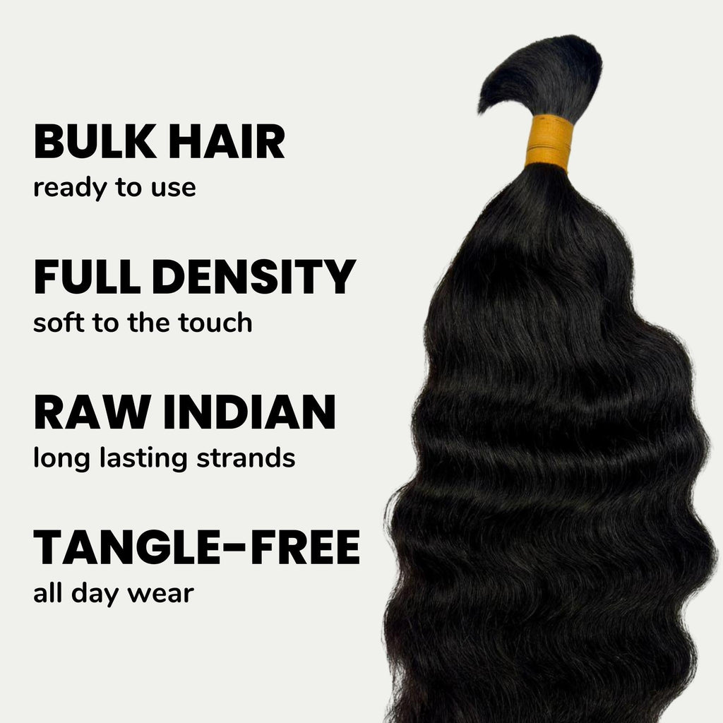 Raw Indian Curly Bulk 100% Human Braiding Hair Private Label