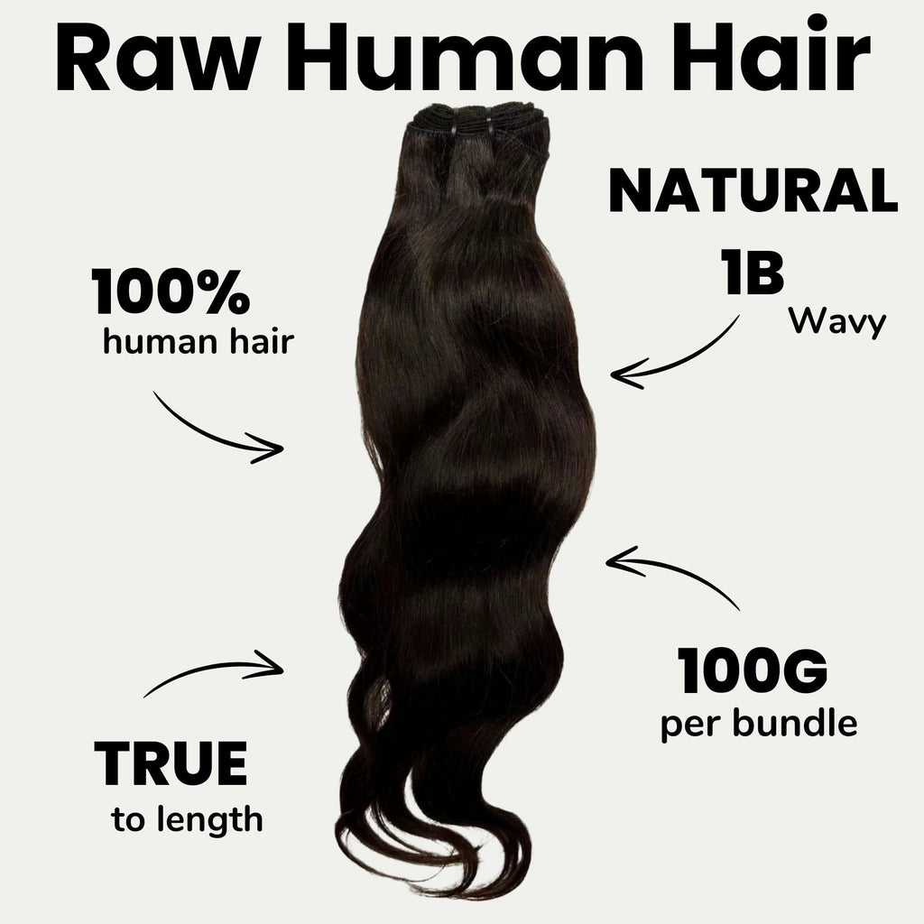 Raw Indian Wavy 100% Human Hair Bundles Private Label
