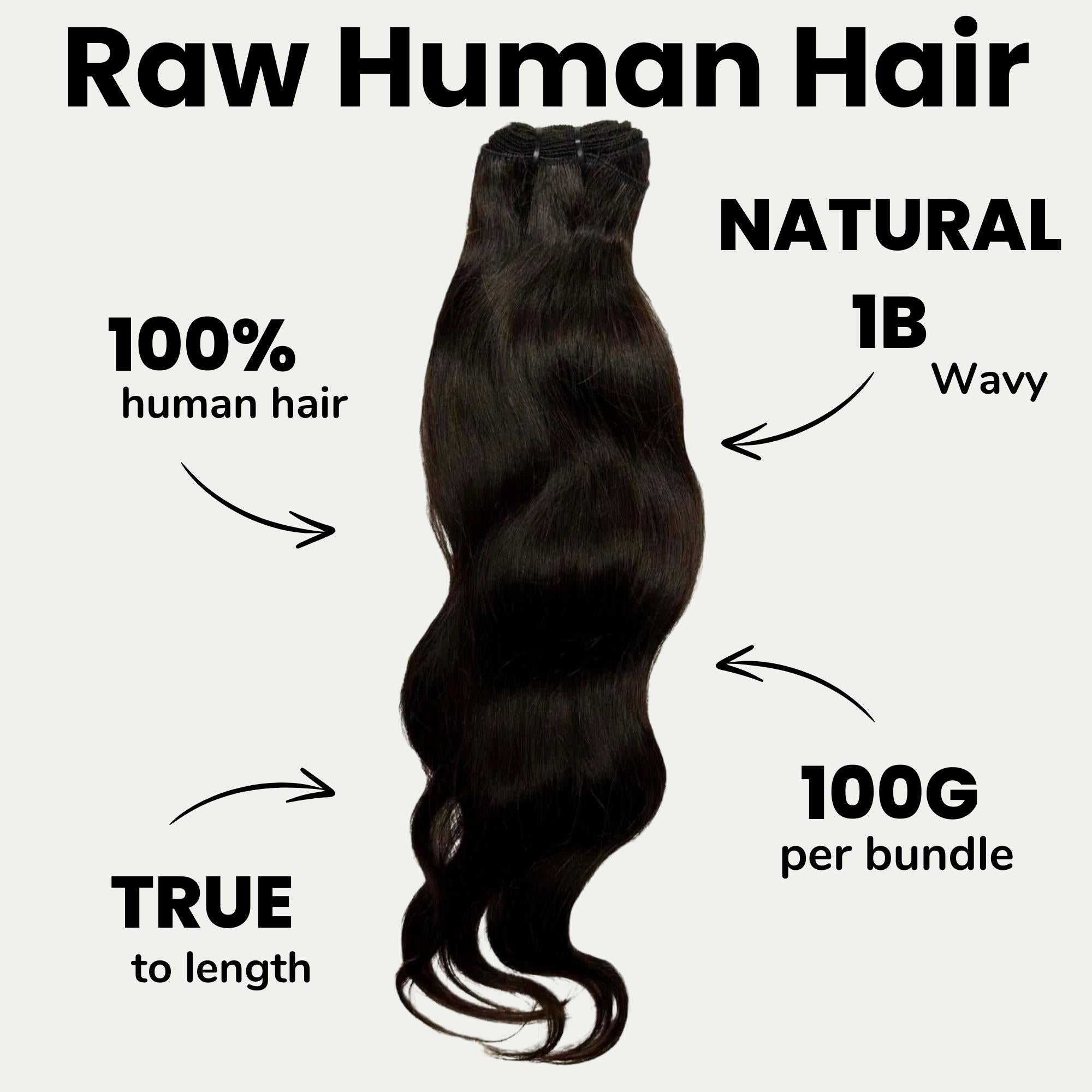 Raw Indian Wavy 100% Human Hair Bundles Private Label