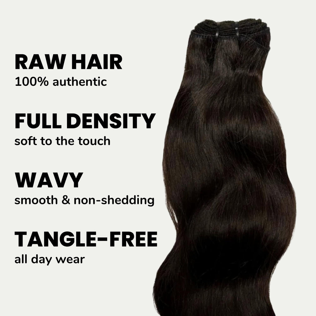 Raw Indian Wavy 100% Human Hair Bundles Private Label