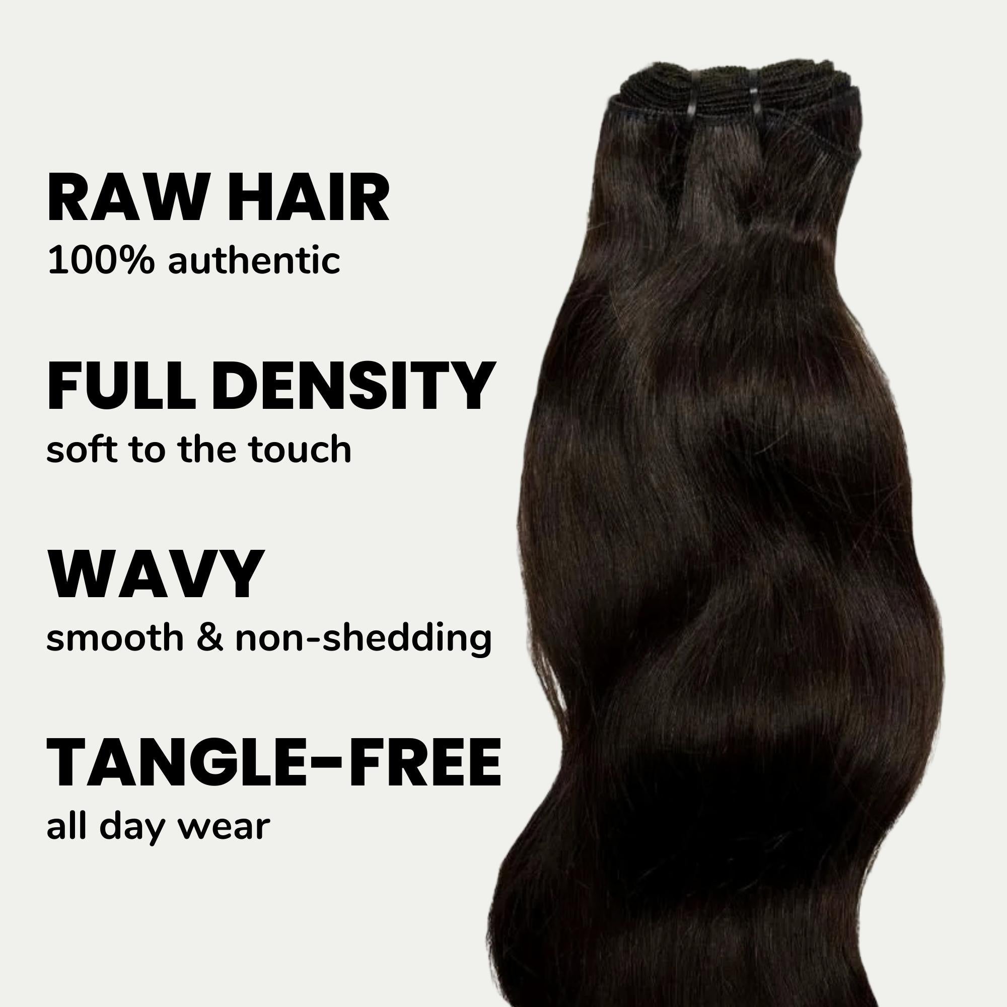 Raw Indian Wavy 100% Human Hair Bundles Private Label