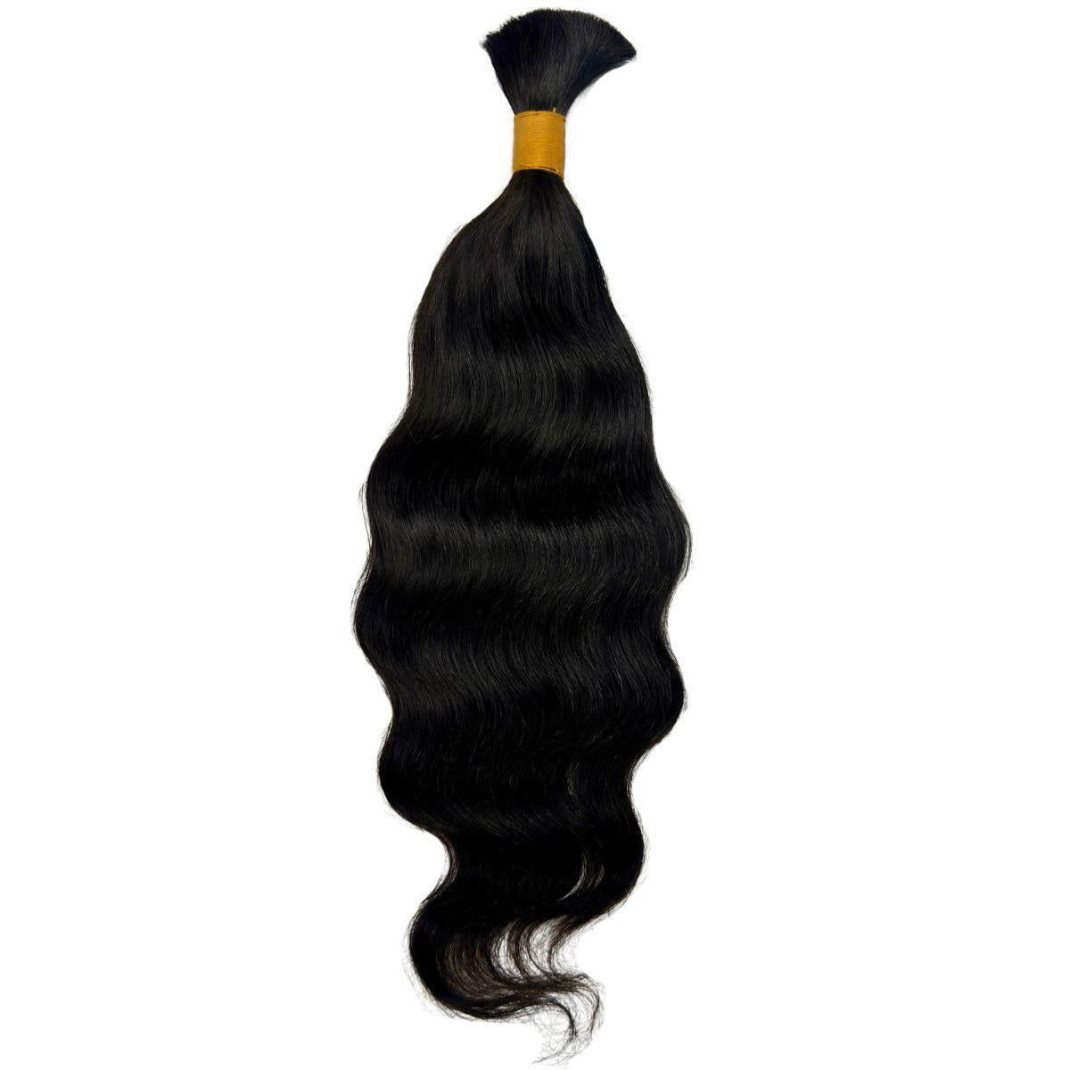 Raw Indian Wavy Bulk 100% Human Braiding Hair Private Label
