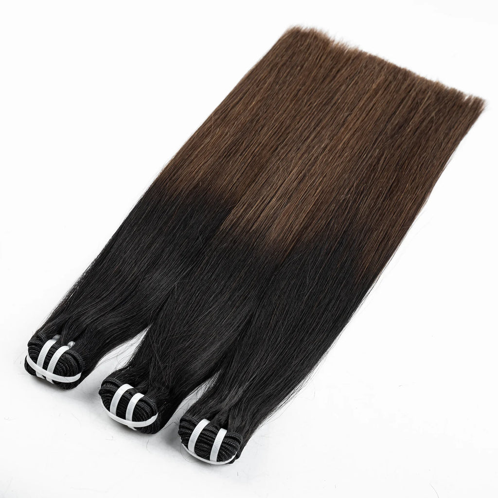 16A Raw Human Hair Bundles Bone Straight Double Drawn Unprocessed Virgin Vietnamese Hair Bundle Extensions Ombre Natural Color The Hair Plug
