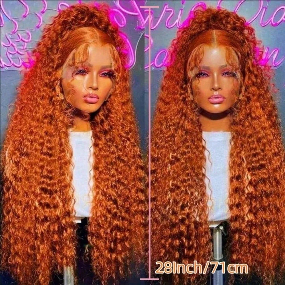 350 Ginger Curly Human Hair Wig 13x6 Lace Front Wigs Human Hair Deep Wave 13x4 Lace Frontal Wig Colored Pre Plucked Brazilian