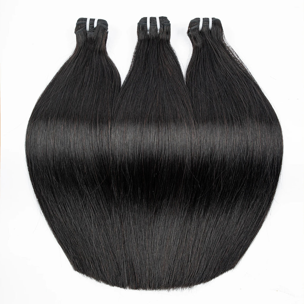 16A Raw Human Hair Bundles Bone Straight Double Drawn Unprocessed Virgin Vietnamese Hair Bundle Extensions Ombre Natural Color The Hair Plug