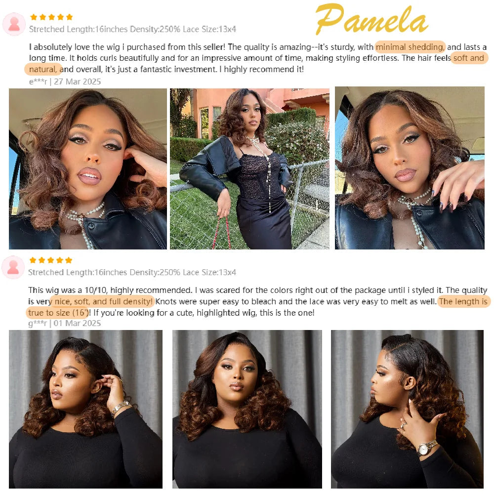 Blonde Wig Ombre Brown Colored Human Hair Wig 250 Density Loose Deep Wave Lace Frontal Glueless Wigs Human Hair Ready To Wear The Hair Plug