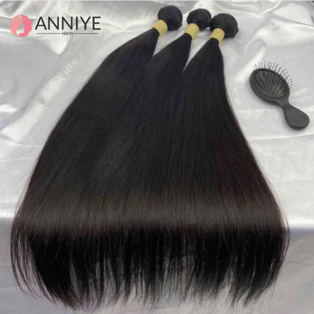 Straight Bundles Human Hair Brazilian Human Hair Bundles Remy Extensions 1/3/4 Bundle Raw Hair Extensions Wholesale Long Hair The Hair Plug