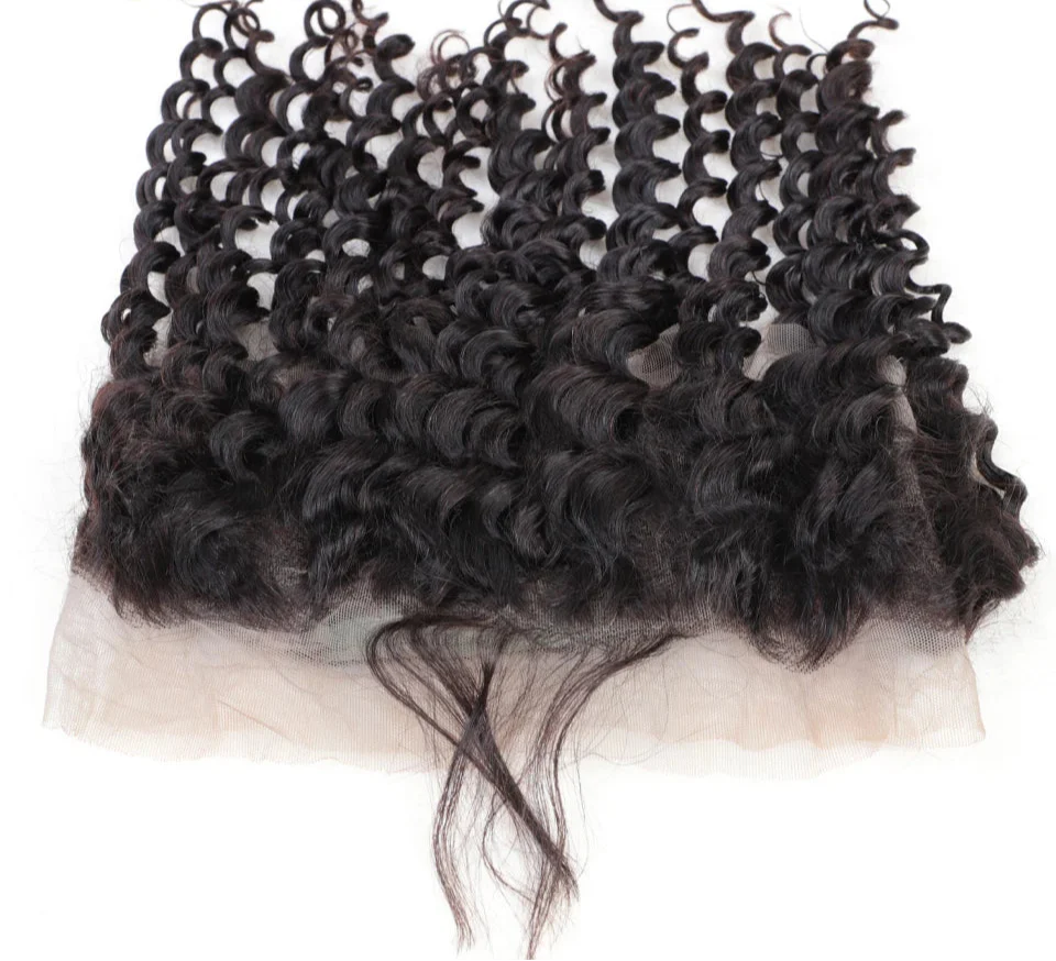 180% Density Deep Wave 360 Lace Frontal Wig | Transparent Swiss Lace Brazilian Remy Human Hair (12-20 Inch) Luxegan