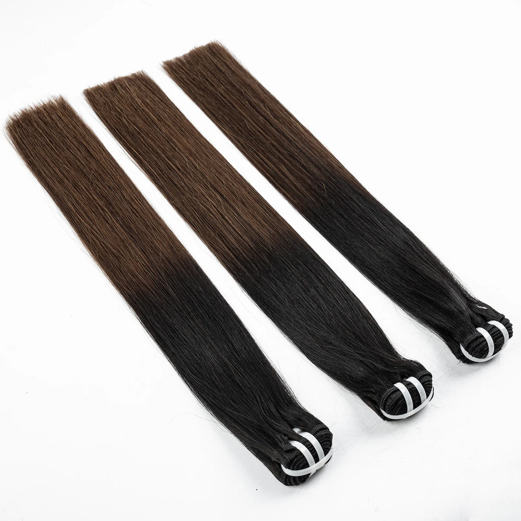 16A Raw Human Hair Bundles Bone Straight Double Drawn Unprocessed Virgin Vietnamese Hair Bundle Extensions Ombre Natural Color The Hair Plug