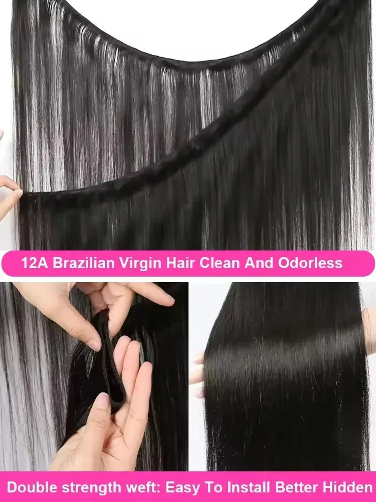 Straight Human Hair Bundle Raw Hair 30 34 Inch Bundles Double Drawn Brazilian Virgin Human Hair Extension 1/3/4 Bundles The Hair Plug