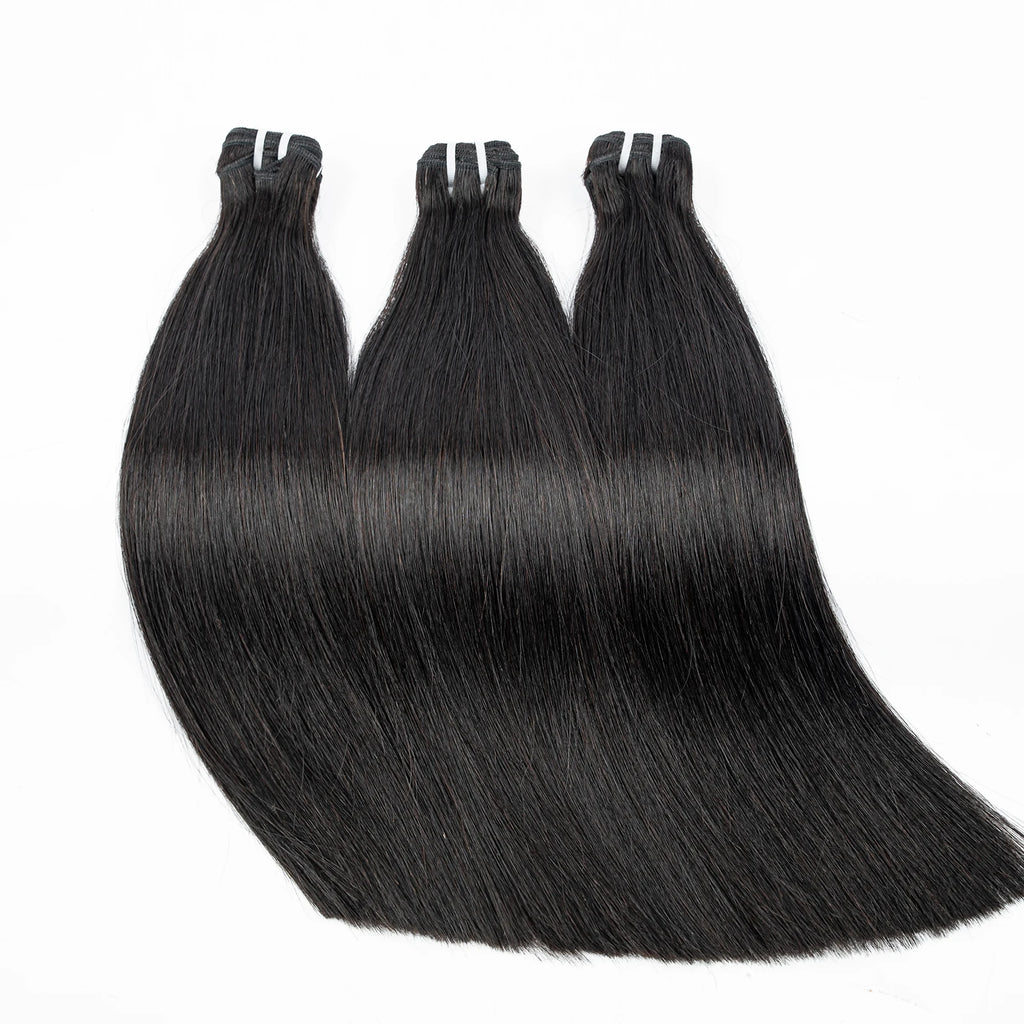 16A Raw Human Hair Bundles Bone Straight Double Drawn Unprocessed Virgin Vietnamese Hair Bundle Extensions Ombre Natural Color The Hair Plug