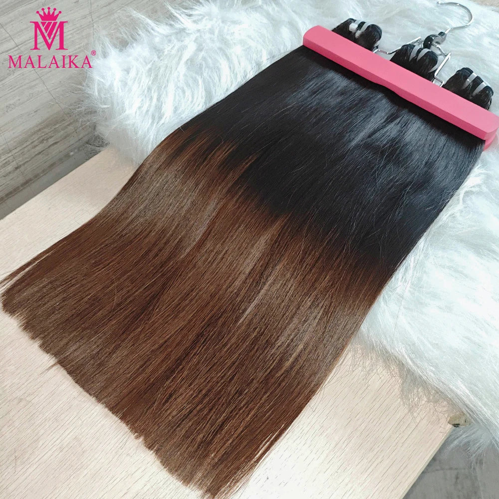 16A Raw Human Hair Bundles Bone Straight Double Drawn Unprocessed Virgin Vietnamese Hair Bundle Extensions Ombre Natural Color The Hair Plug